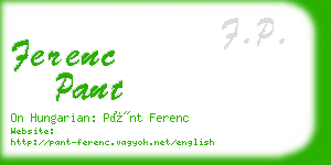 ferenc pant business card